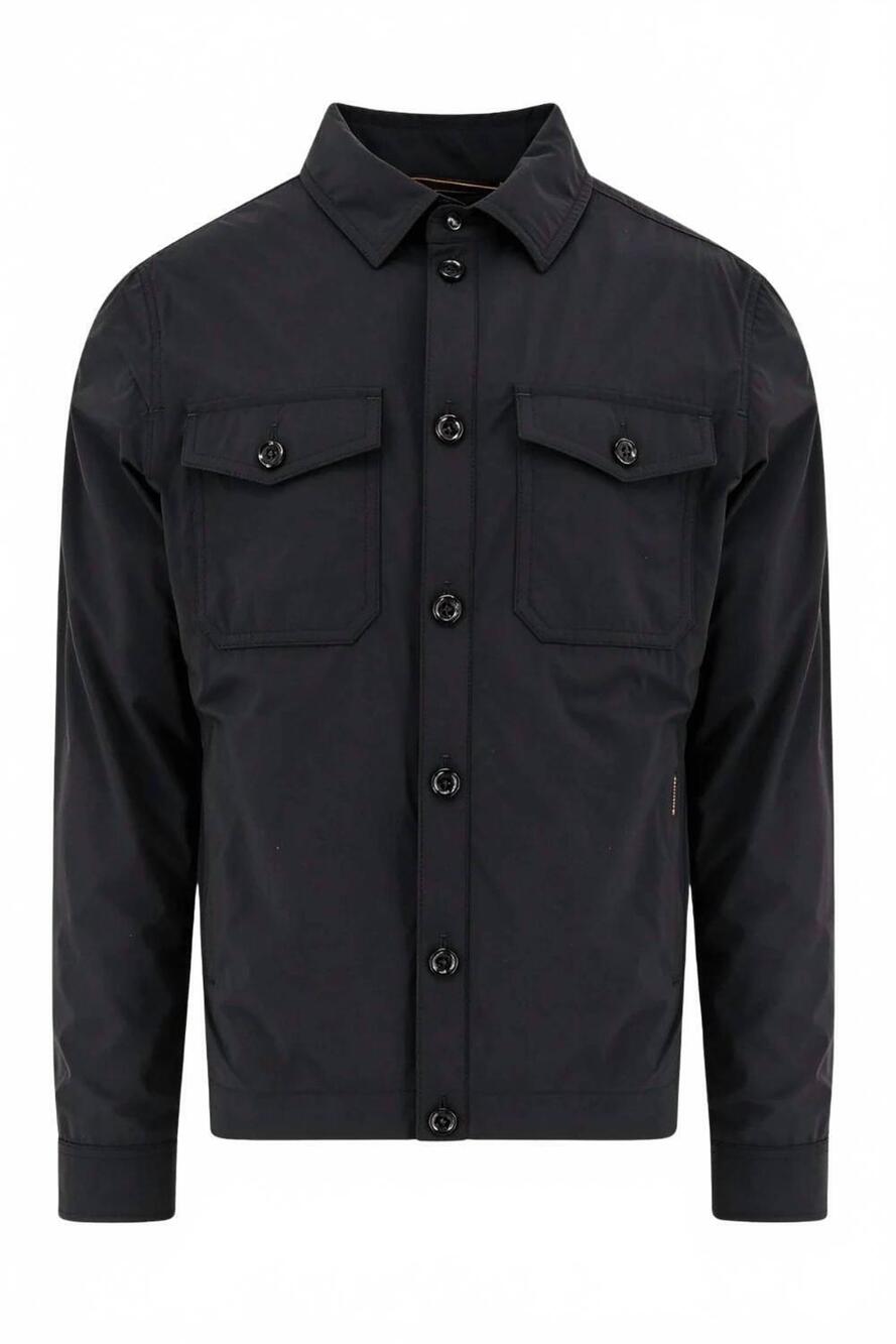 NEW MOORER men's collared shirt jacket in nero